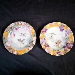 Bradford Exchange 1999 Lena Liu's Delicate Treasures Hummingbird Plates (2)